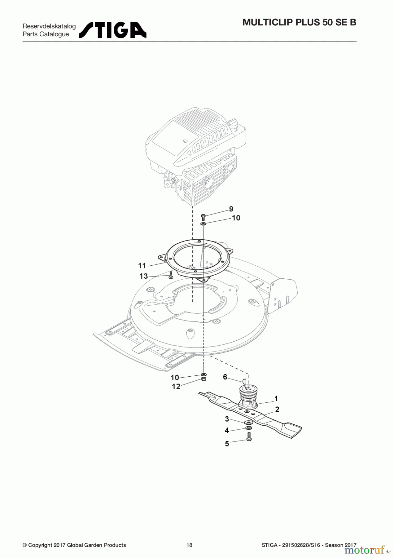 Stiga Rasenmäher Baujahr 2017 Benzin Mit Antrieb 2017 MULTICLIP PLUS 50 SE B 291502628/S16 - Season 2017 Blade