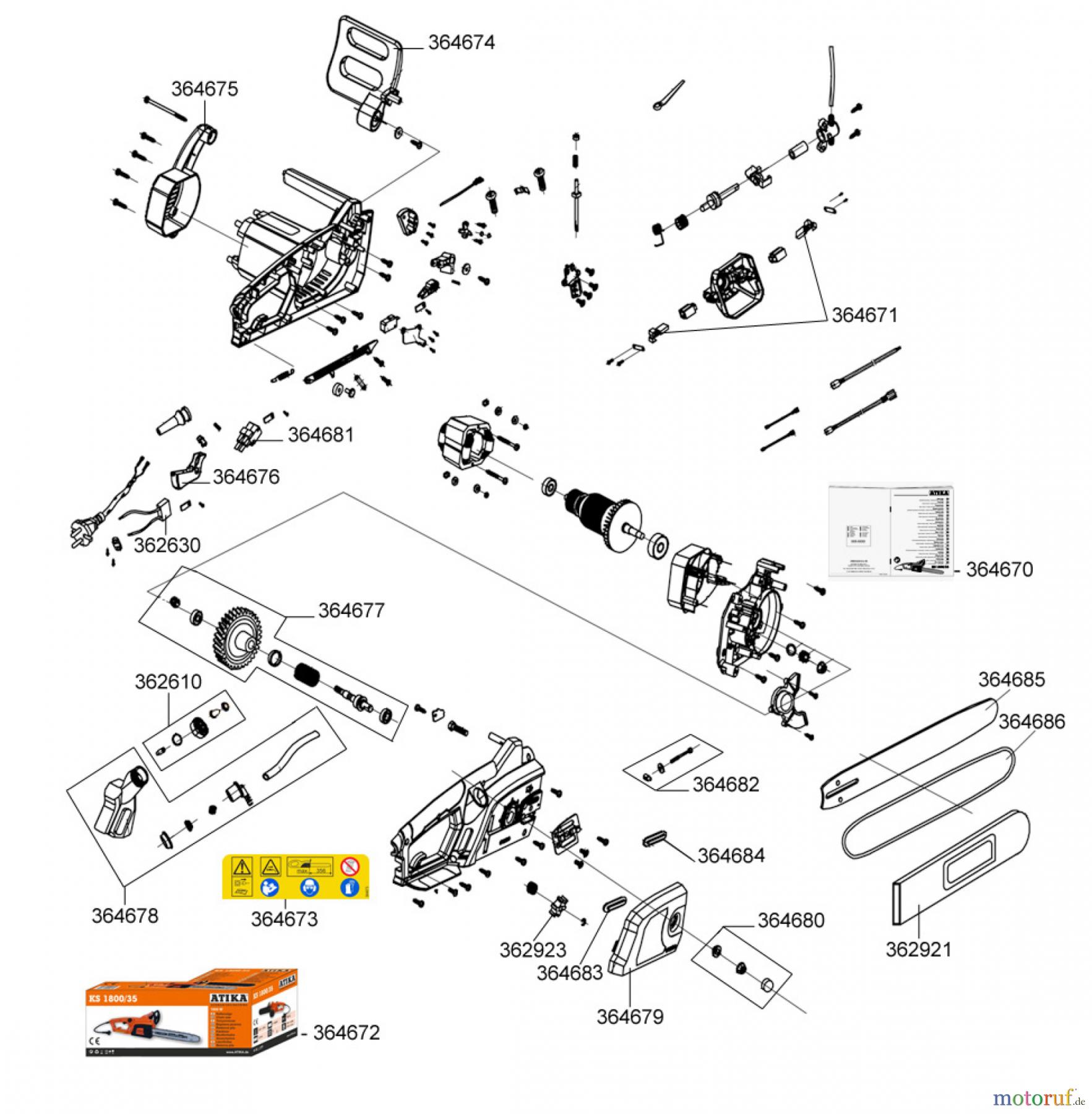  Atika Holz Kettensägen KS 1800/35
