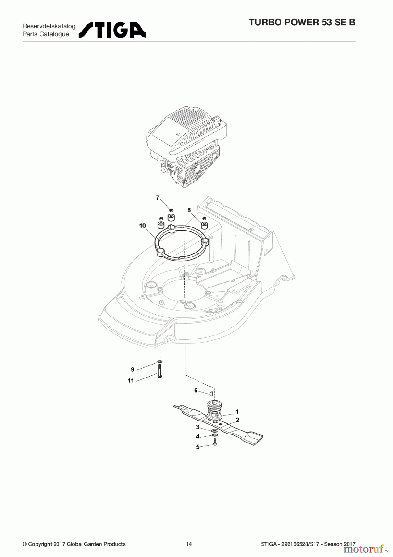 Stiga Rasenmäher Baujahr 2017 Benzin Mit Antrieb 2017 TURBO POWER 53 SE B 292166528/S17 - Season 2017 Blade