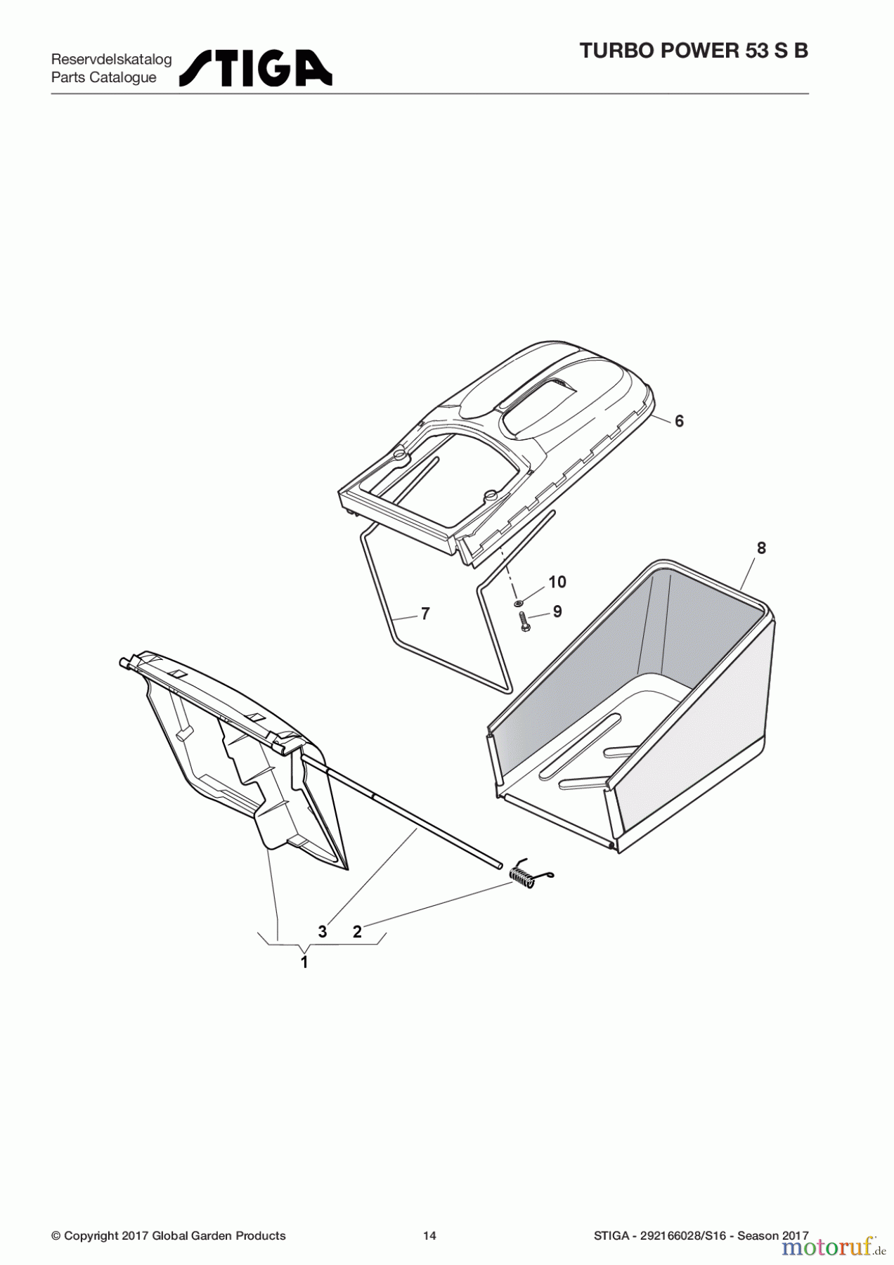 Stiga Rasenmäher Baujahr 2017 Benzin Mit Antrieb 2017 TURBO POWER 53 S B 292166028/S16 - Season 2017 Grass-Catcher