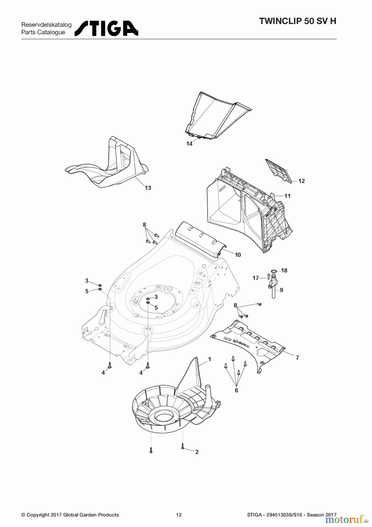 Stiga Rasenmäher Baujahr 2017 Benzin Mit Antrieb 2017 TWINCLIP 50 SV H 294513038/S16 - Season 2017 Protection, Belt