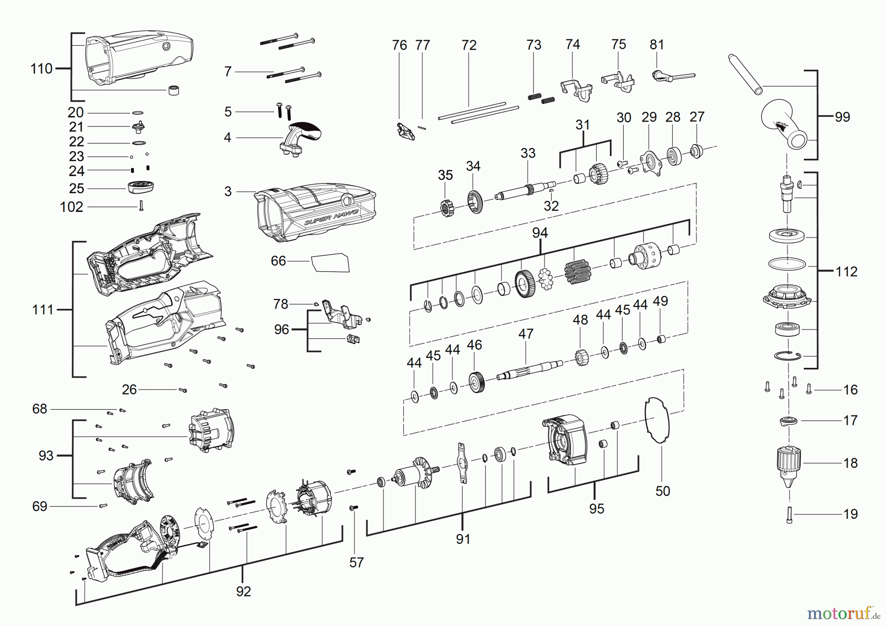 Milwaukee Akku-Geräte Bohren und Meißeln BOHRSCHRAUBER M18 FRAD2 AKKU-WINKELBOHRMASCHINE