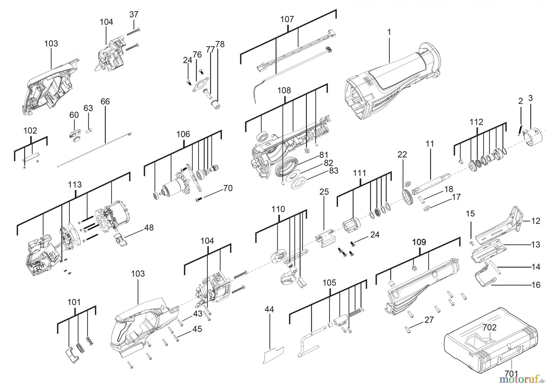 Milwaukee Akku-Geräte Sägen und Trennen SÄBELSÄGEN M18 ONESX ONE-KEY™ AKKU-SÄBELSÄGE Seite 1