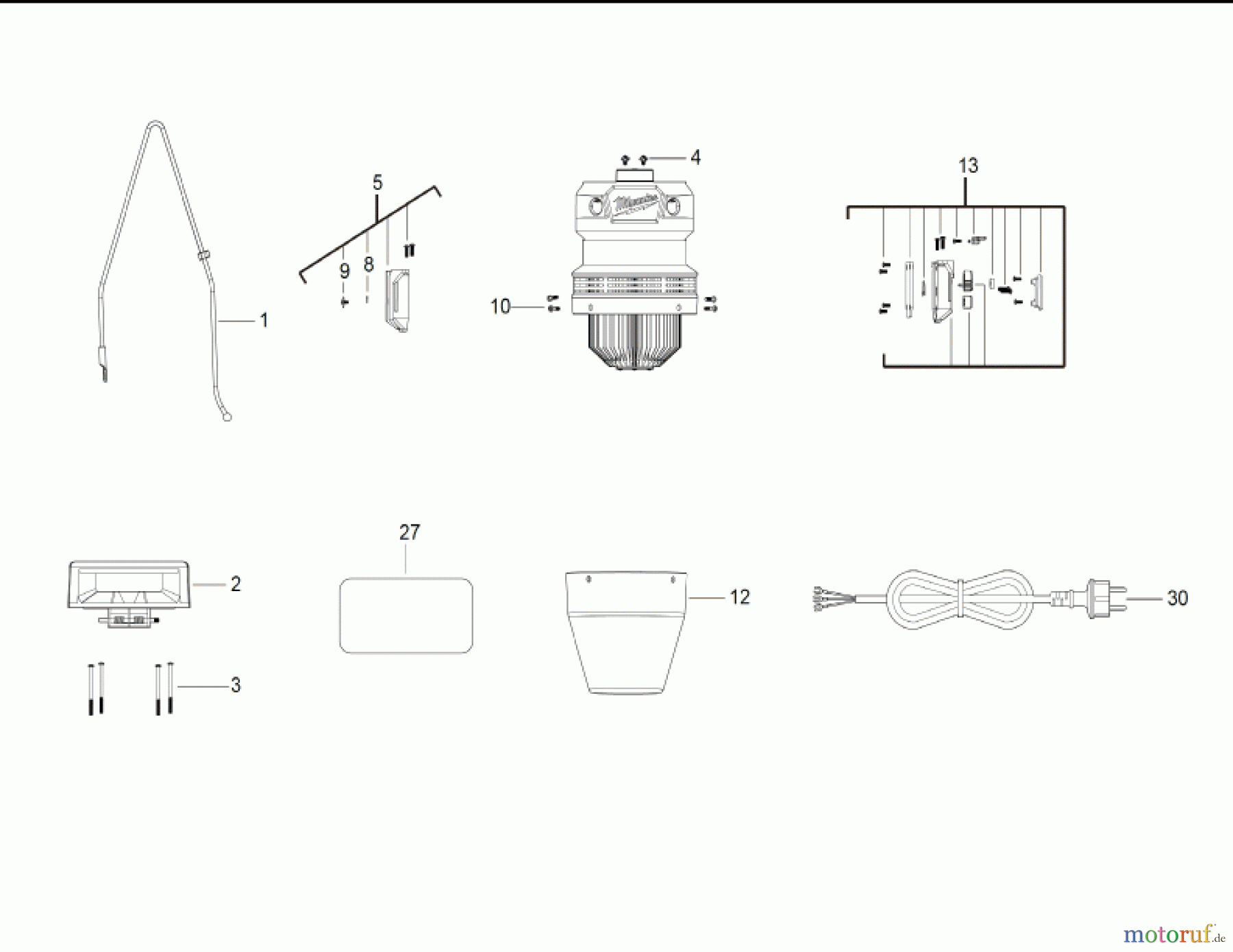  Milwaukee Kabelgeführte Geräte Beleuchtung HOBL 7000 KABEL-STRAHLER Seite 1