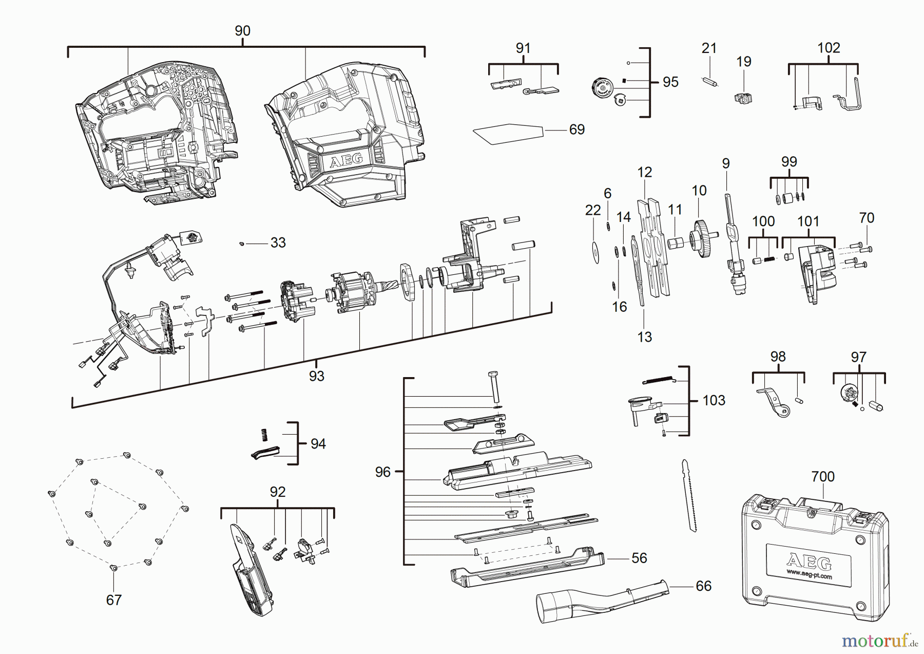 AEG Powertools Holz-Bearbeitung Akku Geräte BST 18BLX Brushless Akku-Stichsäge Seite 1