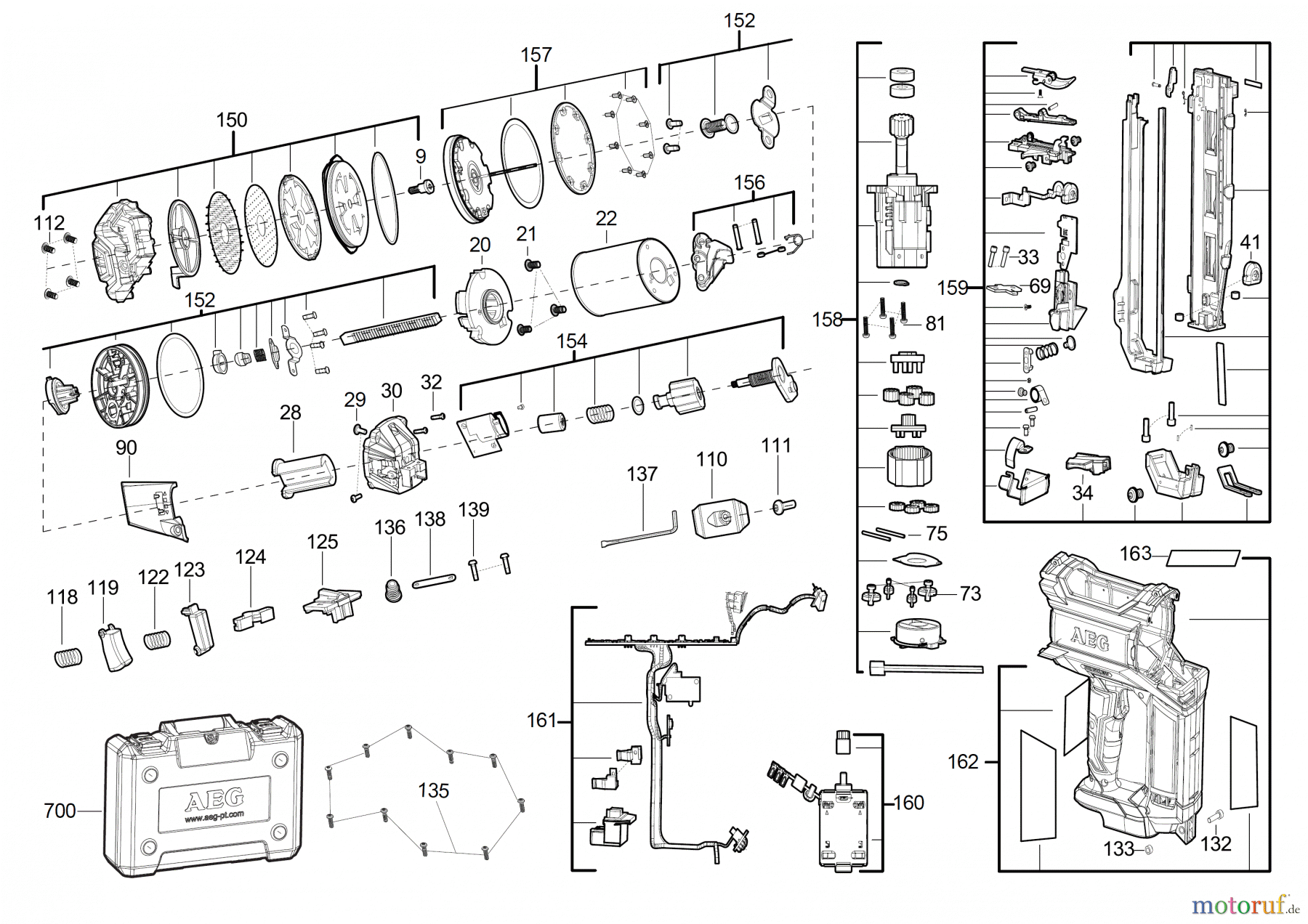 AEG Powertools Holz-Bearbeitung Akku Geräte B16N18 Brushless Akku-Nagler Seite 1