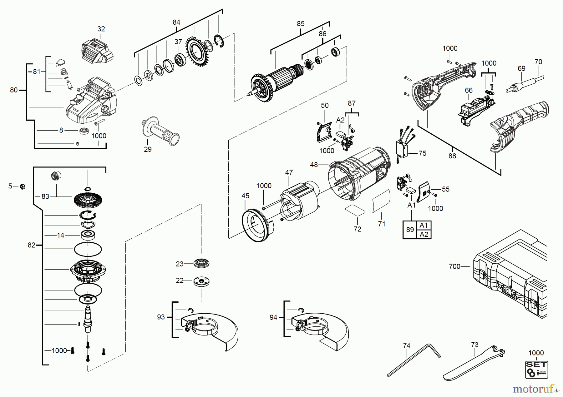  AEG Powertools Metallbearbeitung Winkelschleifer WS 22-230 Winkelschleifer Seite 1