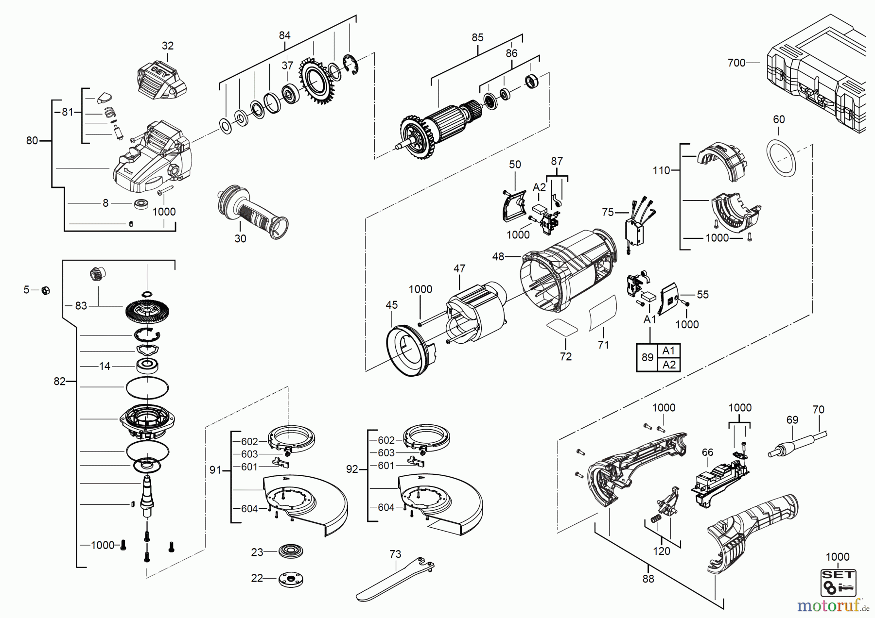AEG Powertools Metallbearbeitung Winkelschleifer WS 24-230 GEV Seite 1