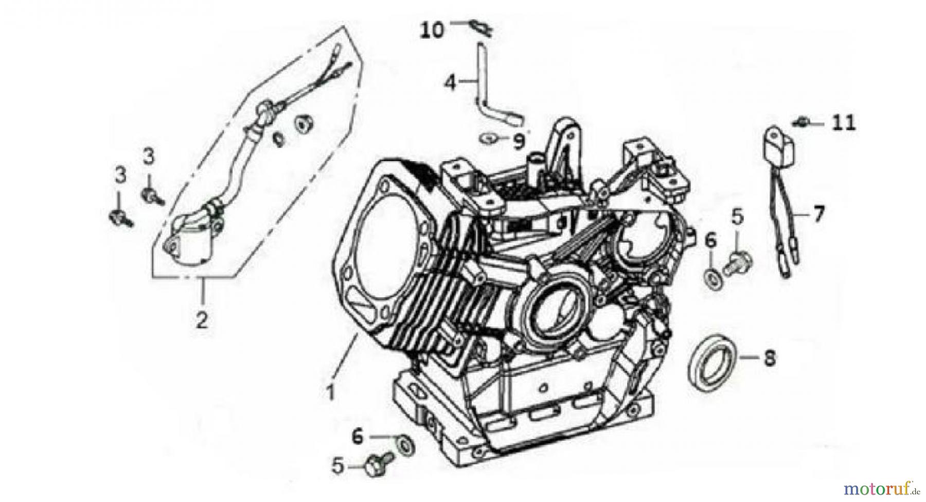 LONCIN Motoren LC175F, LC175FD, LC180F, LC180FD Kurbelgehäuse