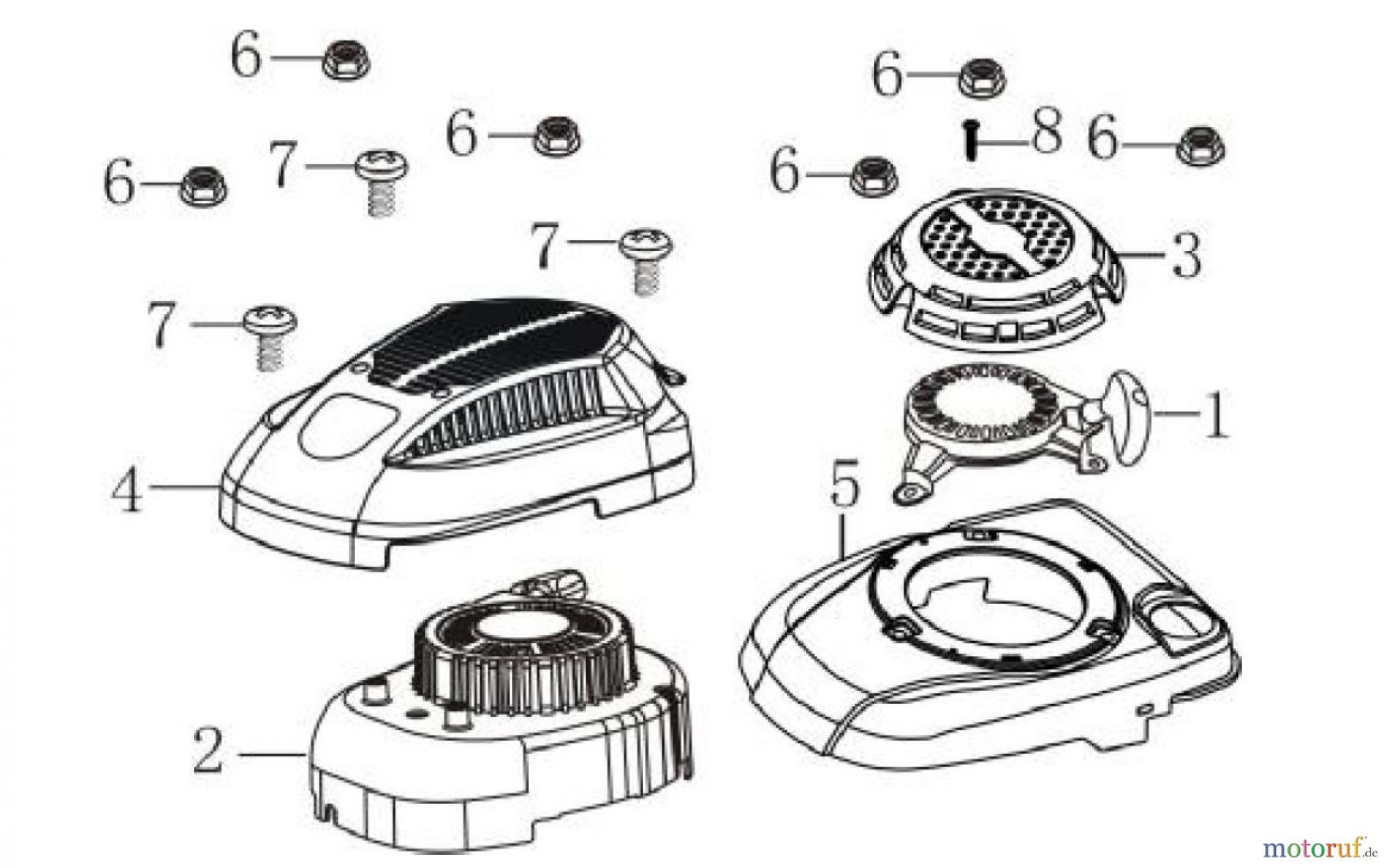 LONCIN Motoren LC1P68FA, LC1P70FA, LC1P70F Seilzugstarter