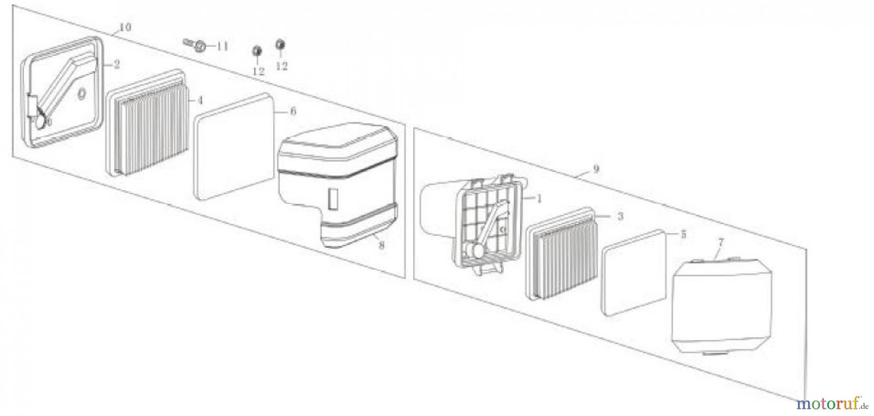 LONCIN Motoren LC1P68FA, LC1P70FA, LC1P70F Luftfilter