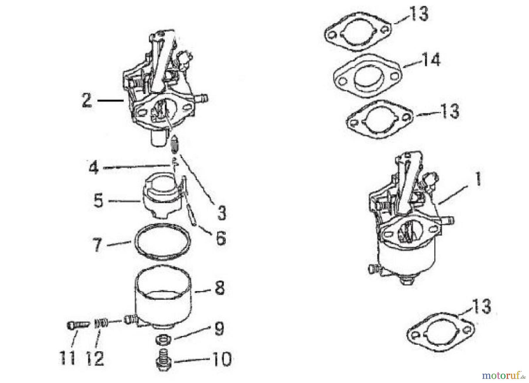 LONCIN Motoren LC154F Vergaser