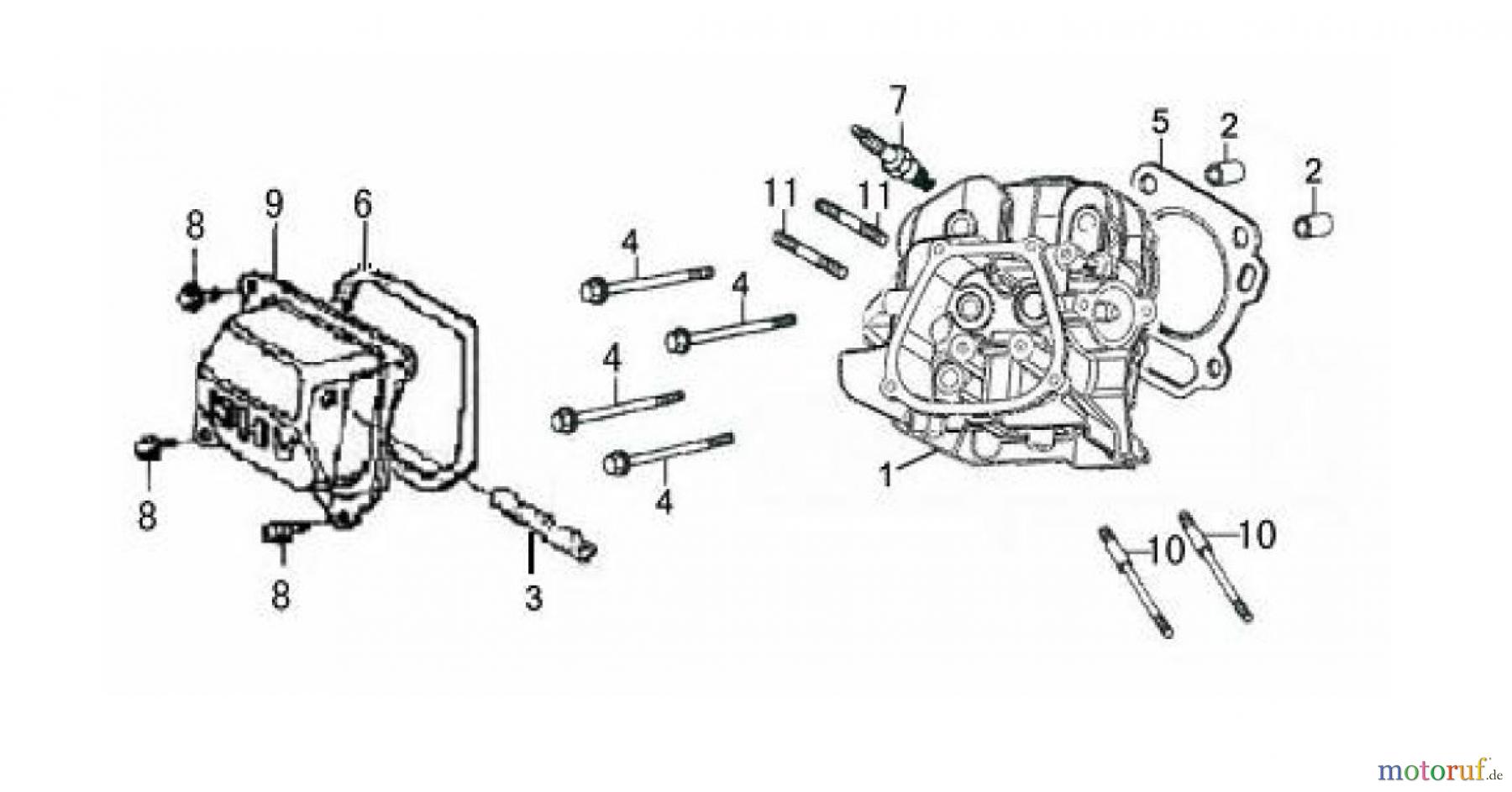 LONCIN Motoren LC165F, LC165FD, LC170F, LC170FD Zylinderkopf