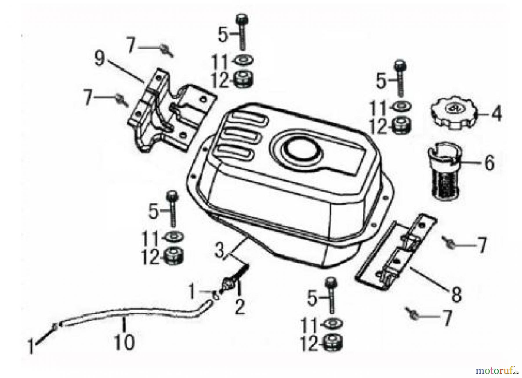  LONCIN Motoren LC190F, LC190FD, LC185F, LC185FD Benzintank