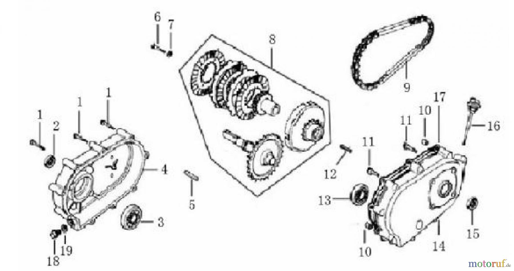 LONCIN Motoren G240F, G240FD, G270F, G270FD Kupplung 1