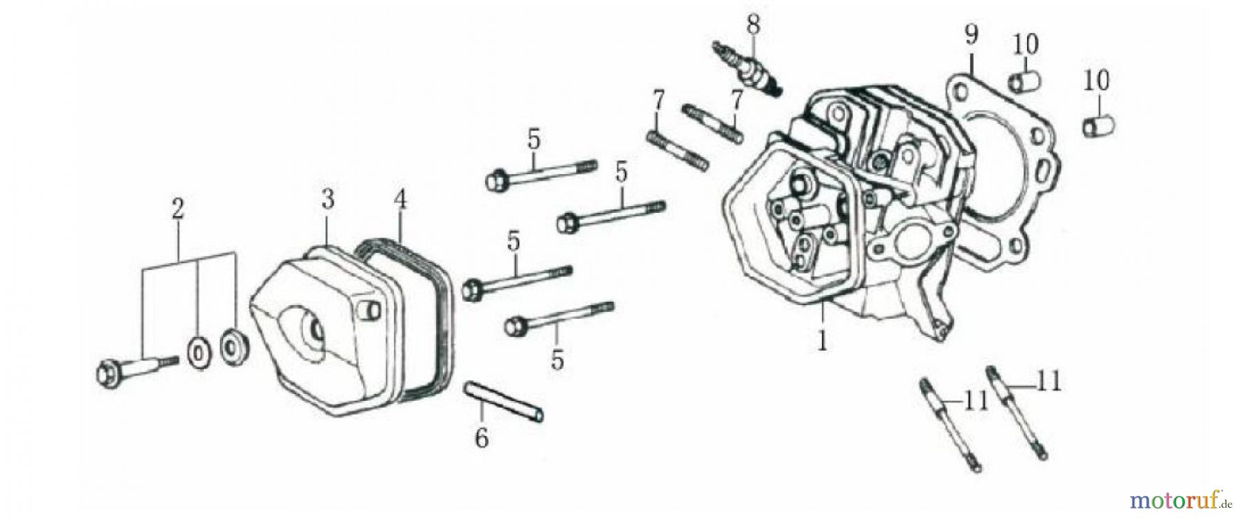  LONCIN Motoren G340F, G340FD, G390F, G390FD, G420F, G420FD Zylinder Kopf