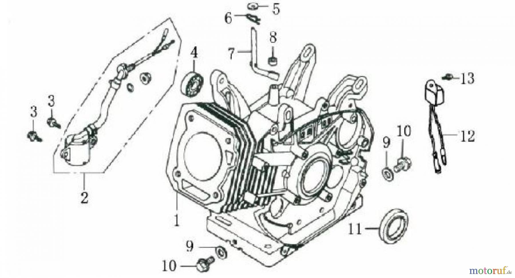 LONCIN Motoren G340F, G340FD, G390F, G390FD, G420F, G420FD Kurbelgehäuse