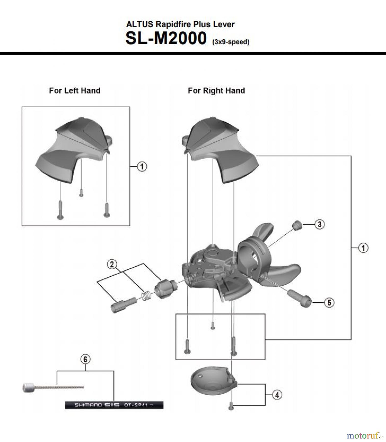 Shimano SL Shift Lever - Schalthebel SL-M2000 ALTUS Rapidfire Plus Lever
