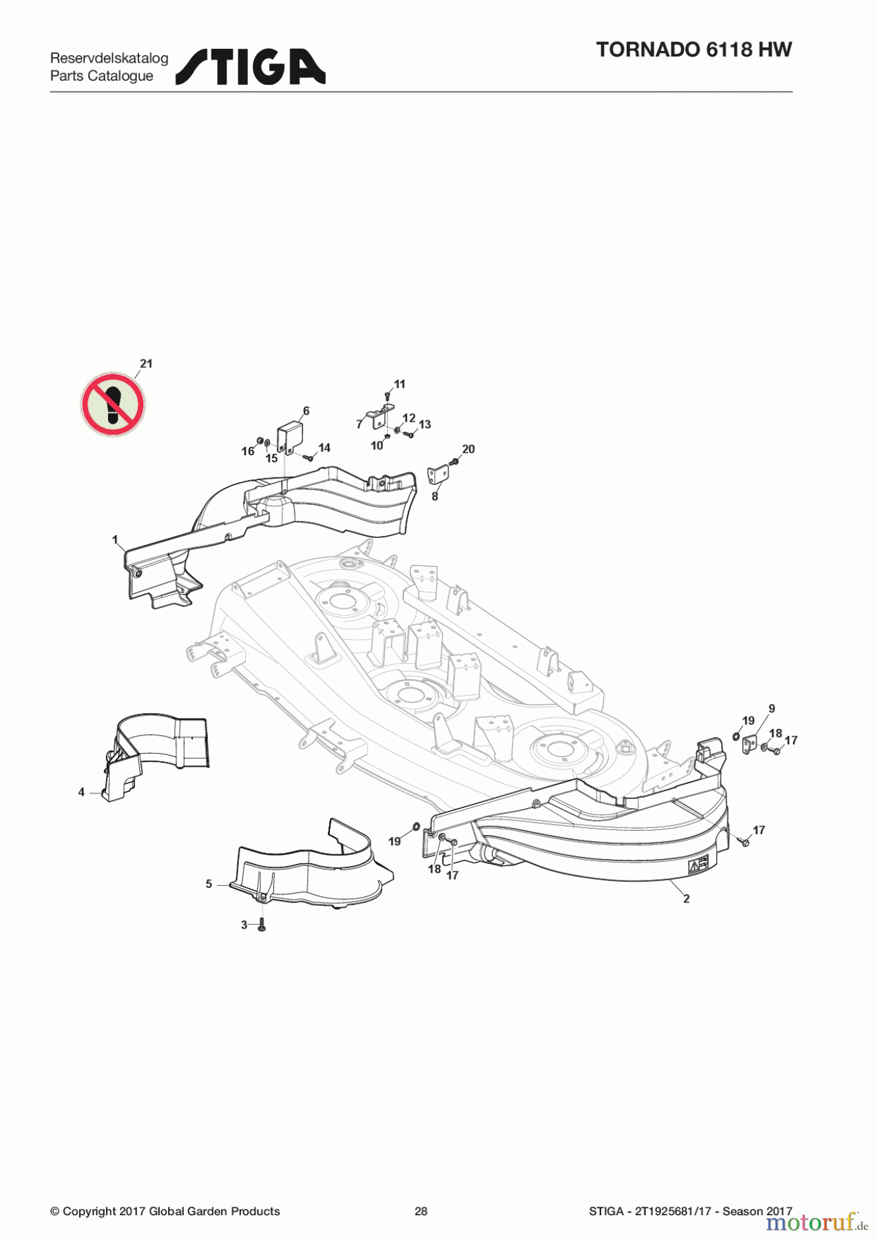 Stiga Aufsitzmäher Baujahr 2017 TORNADO 6118 HW 2T1925681/17 - Season 2017 Guards