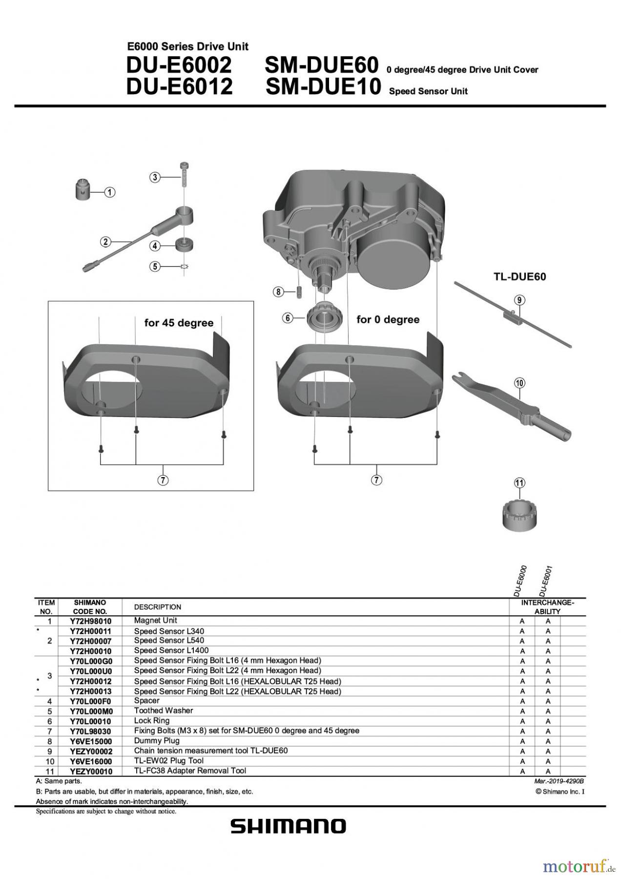 Shimano DU Drive Unit Antriebseinheit (E-Bike) DU-E6002