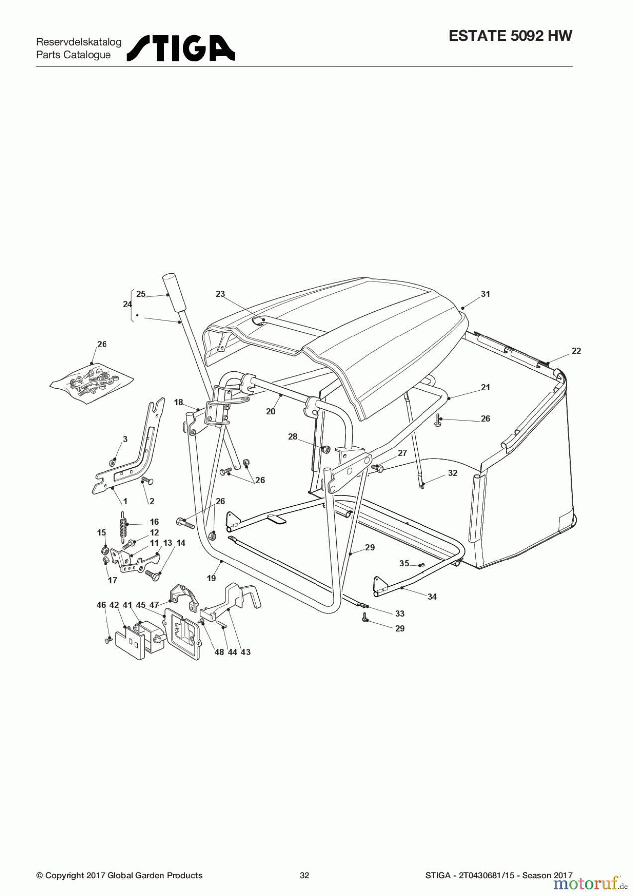 Stiga Aufsitzmäher Baujahr 2017 ESTATE 5092 HW 2T0430681/15 - Season 2017 Grass-Catcher