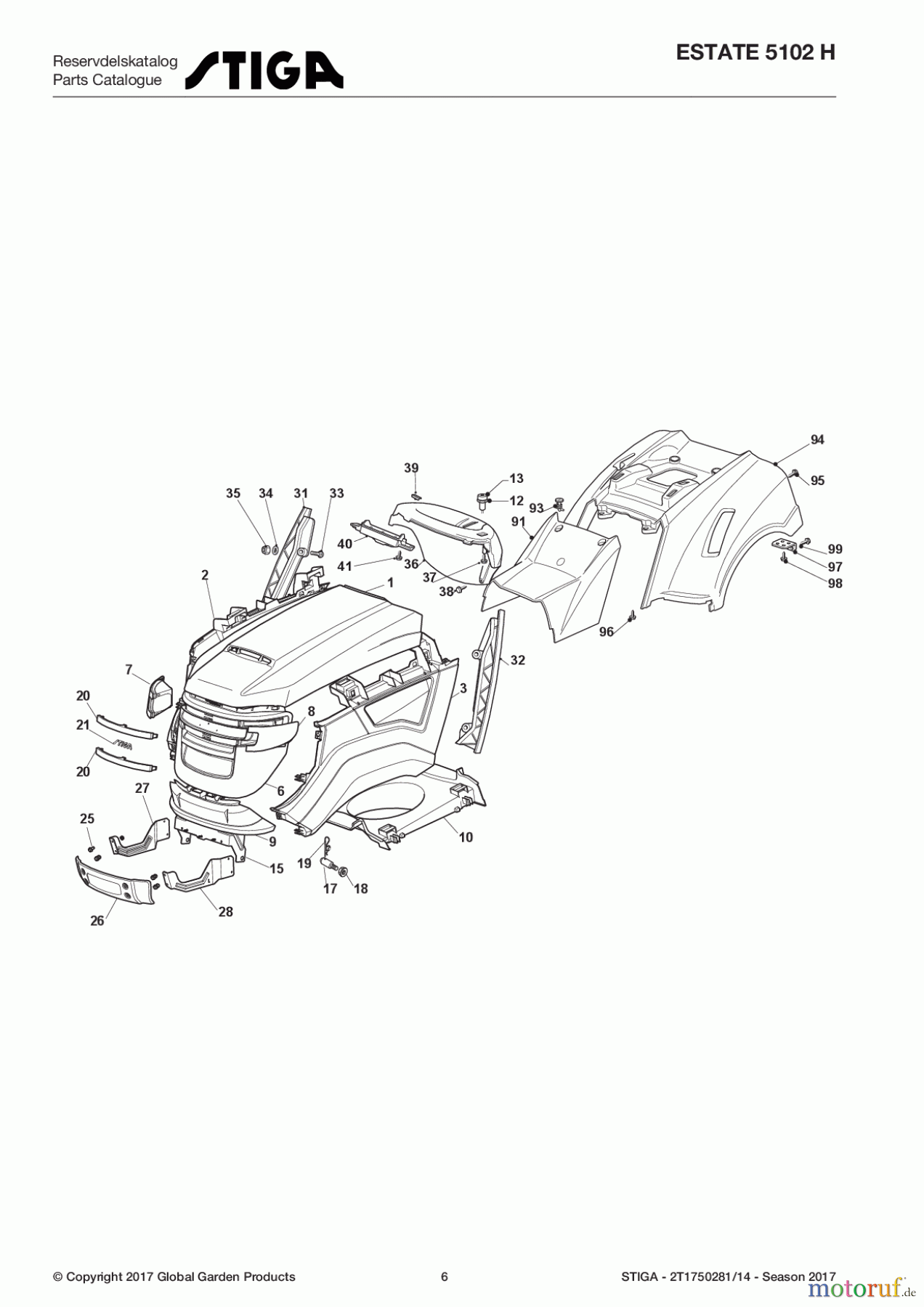 Stiga Aufsitzmäher Baujahr 2017 ESTATE 5102 H 2T1750281/14 - Season 2017 Body