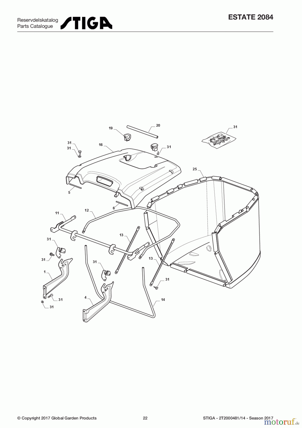 Stiga Aufsitzmäher Baujahr 2017 ESTATE 2084 2T2000481/14 - Season 2017 Grasscatcher