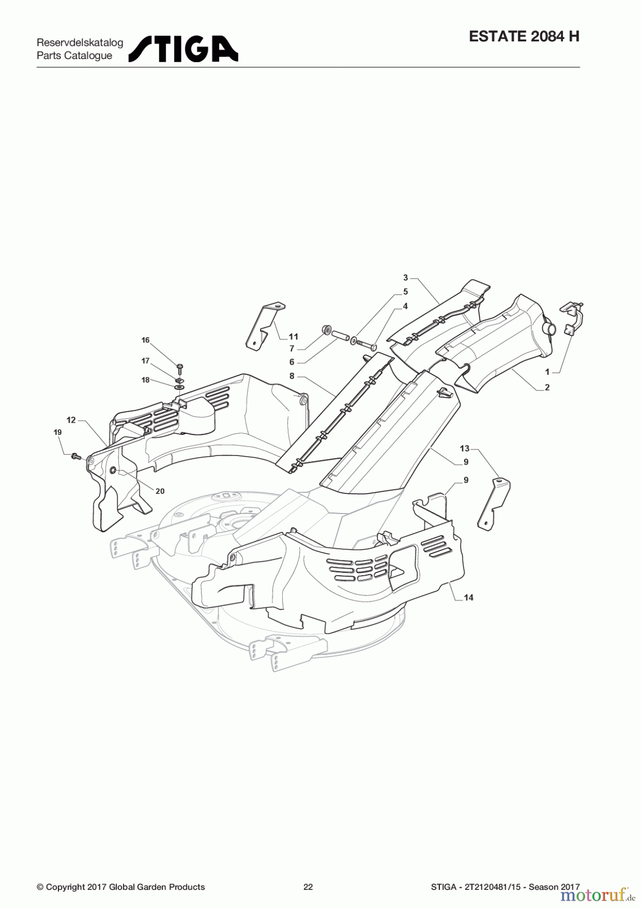 Stiga Aufsitzmäher Baujahr 2017 ESTATE 2084 H 2T2120481/15 - Season 2017 Belt Protections