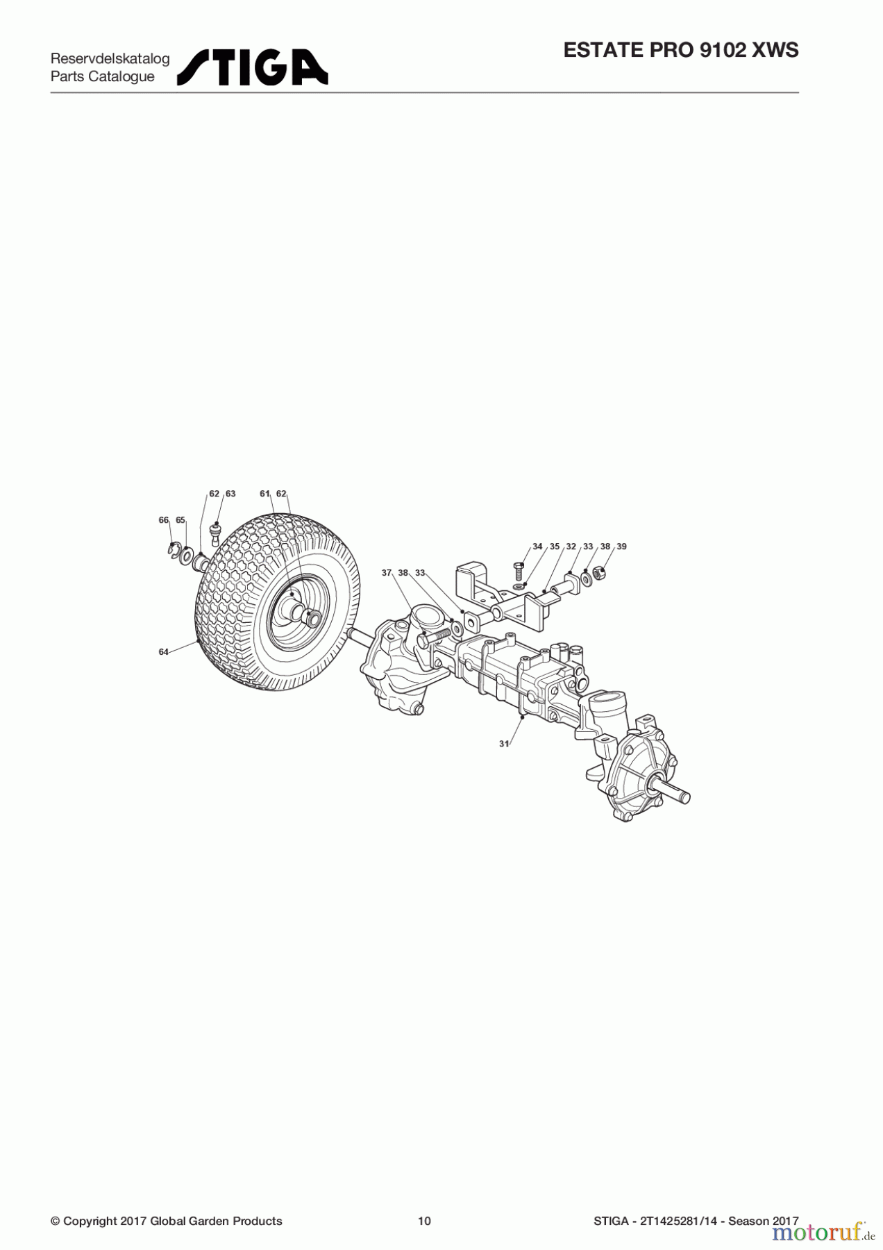 Stiga Aufsitzmäher Baujahr 2017 ESTATE PRO 9102 XWS 2T1425281/14 - Season 2017 Steering