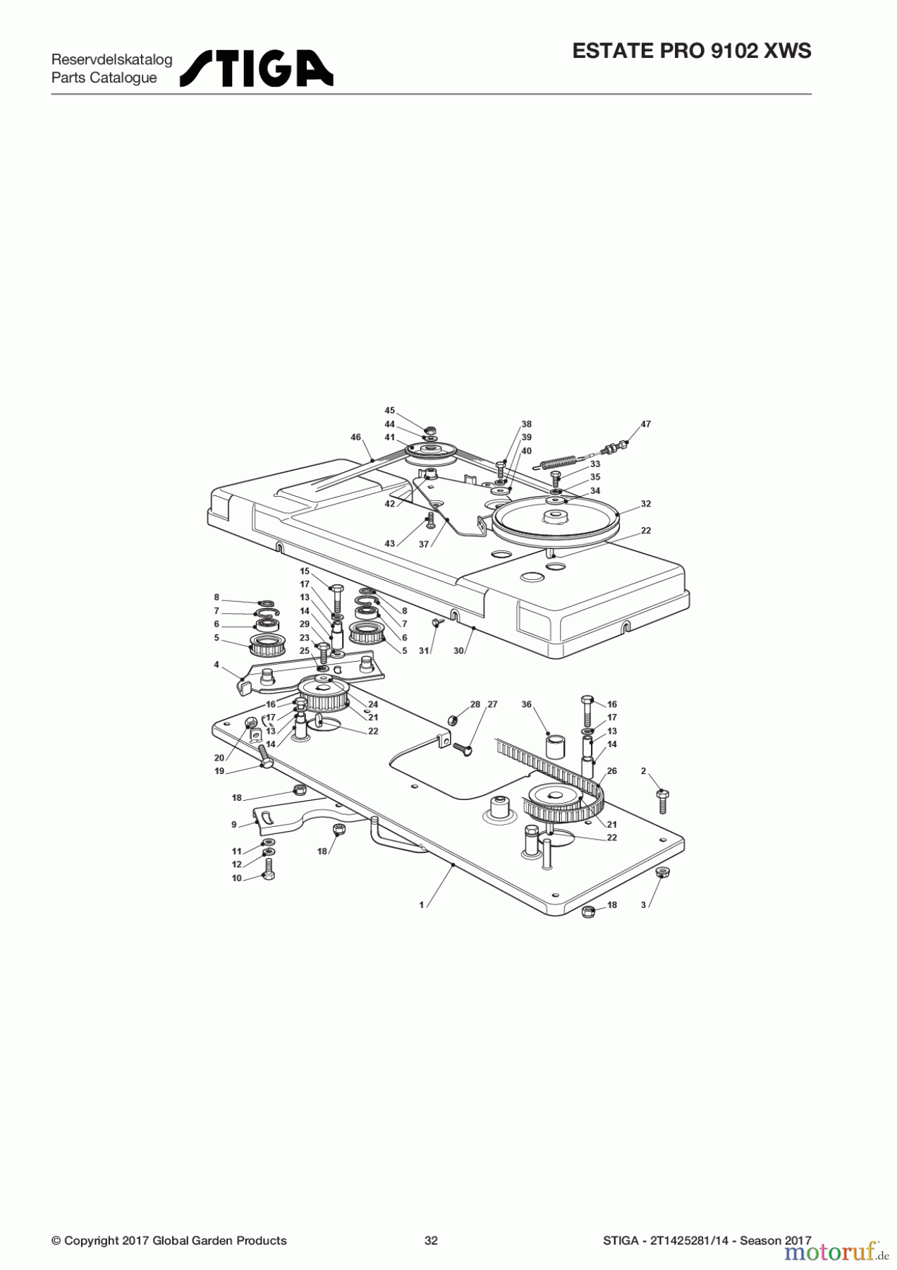 Stiga Aufsitzmäher Baujahr 2017 ESTATE PRO 9102 XWS 2T1425281/14 - Season 2017 Blades Engagement