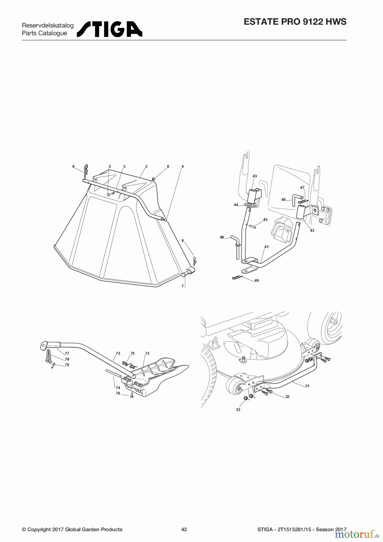  Stiga Aufsitzmäher Baujahr 2017 ESTATE PRO 9122 HWS 2T1515281/15 - Season 2017 Optionals On Request