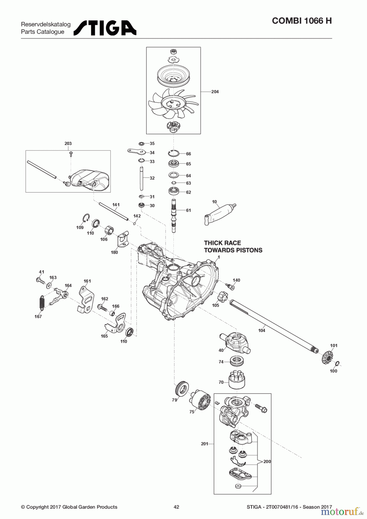  Stiga Aufsitzmäher Baujahr 2017 COMBI 1066 H 2T0070481/16 - Season 2017 Transmission