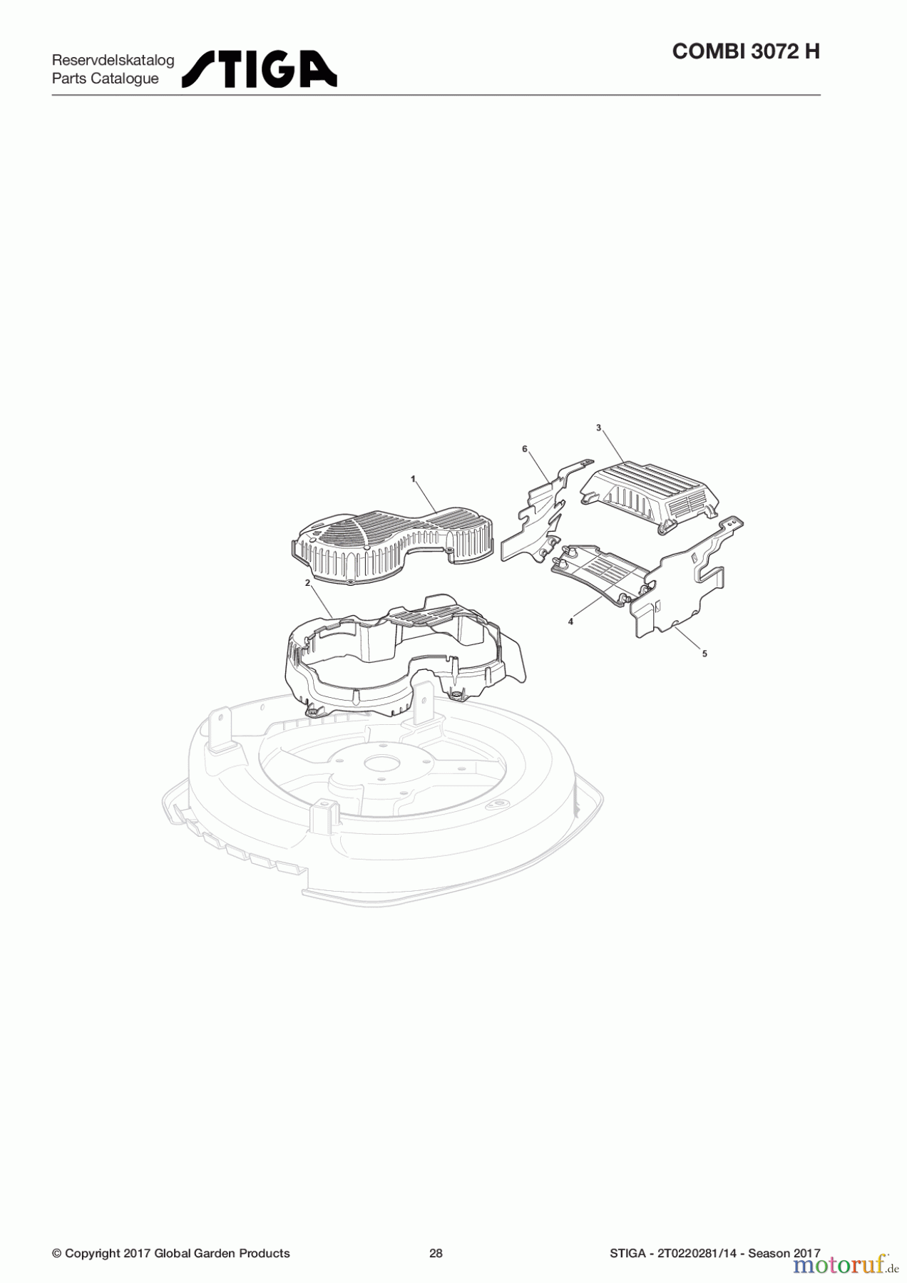  Stiga Aufsitzmäher Baujahr 2017 COMBI 3072 H 2T0220281/14 - Season 2017 Cutting Plate