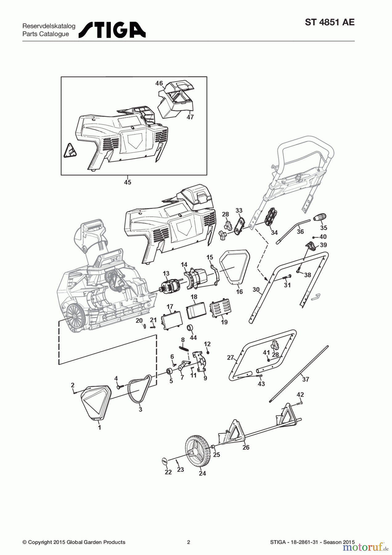 Stiga Schneefräsen Baujahr 2017 Schneefräsen Akku 2017 ST 4851 AE 18-2861-31 - Season 2017 Body