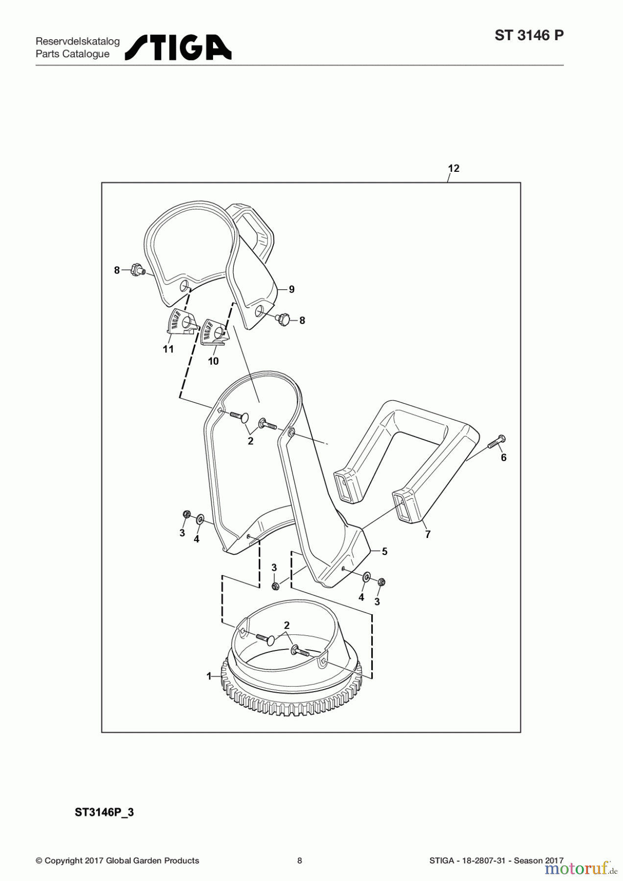  Stiga Schneefräsen Baujahr 2017 Schneefräsen Benzin 2017 ST 3146 P 18-2807-31 - Season 2017 Discharge Chute