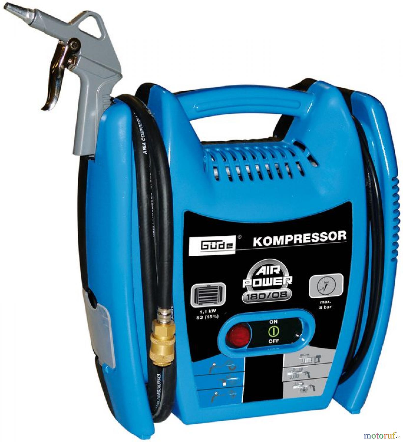 Güde Drucklufttechnik Kompressoren Ölfrei bis 50l Kessel Kompressor Airpower 180/08 - 50077