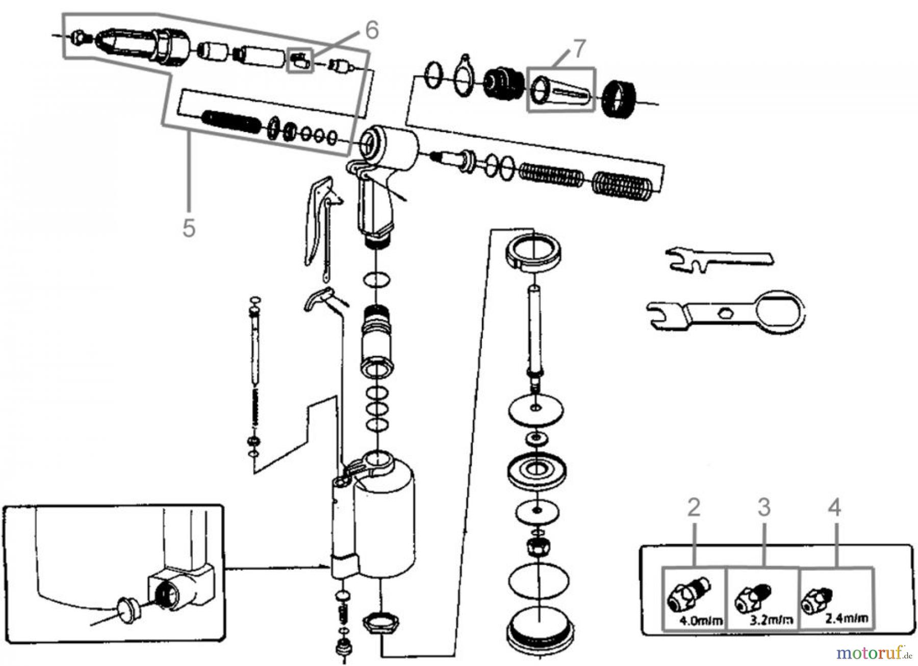  Güde Drucklufttechnik Druckluftwerkzeuge weitere DL-Werkzeuge DRUCKLUFT-BLINDNIET-SET - 40084 Ersatzteileversion  FSL40084-01