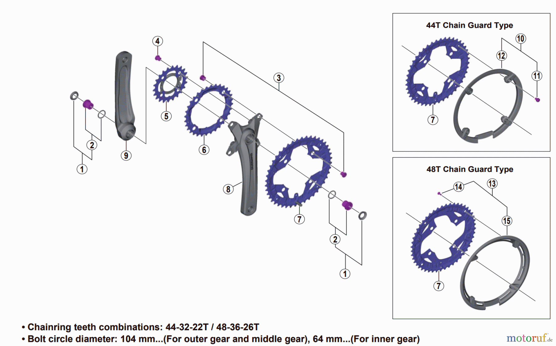 Shimano FC Front Chainwheel - Kurbelsatz, Vorderes Kettenblatt FC-T4010 ALIVIO Crankset