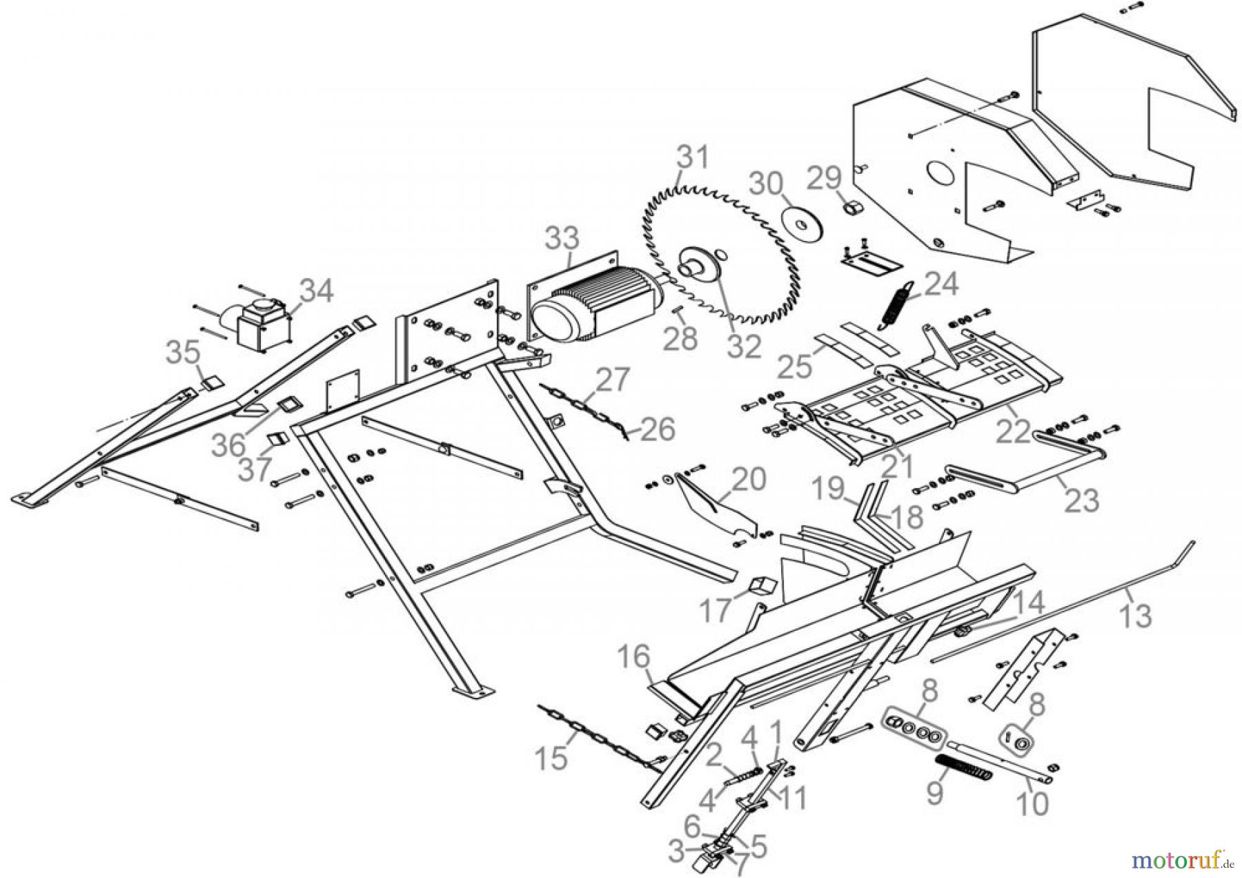 Güde Brennholzbearbeitung Brennholzsägen bis 500 mm Ø-Sägeblatt WIPPKREISSÄGE GWS 400 HM-2 - 01871 Ersatzteileversion FSL01871-01
