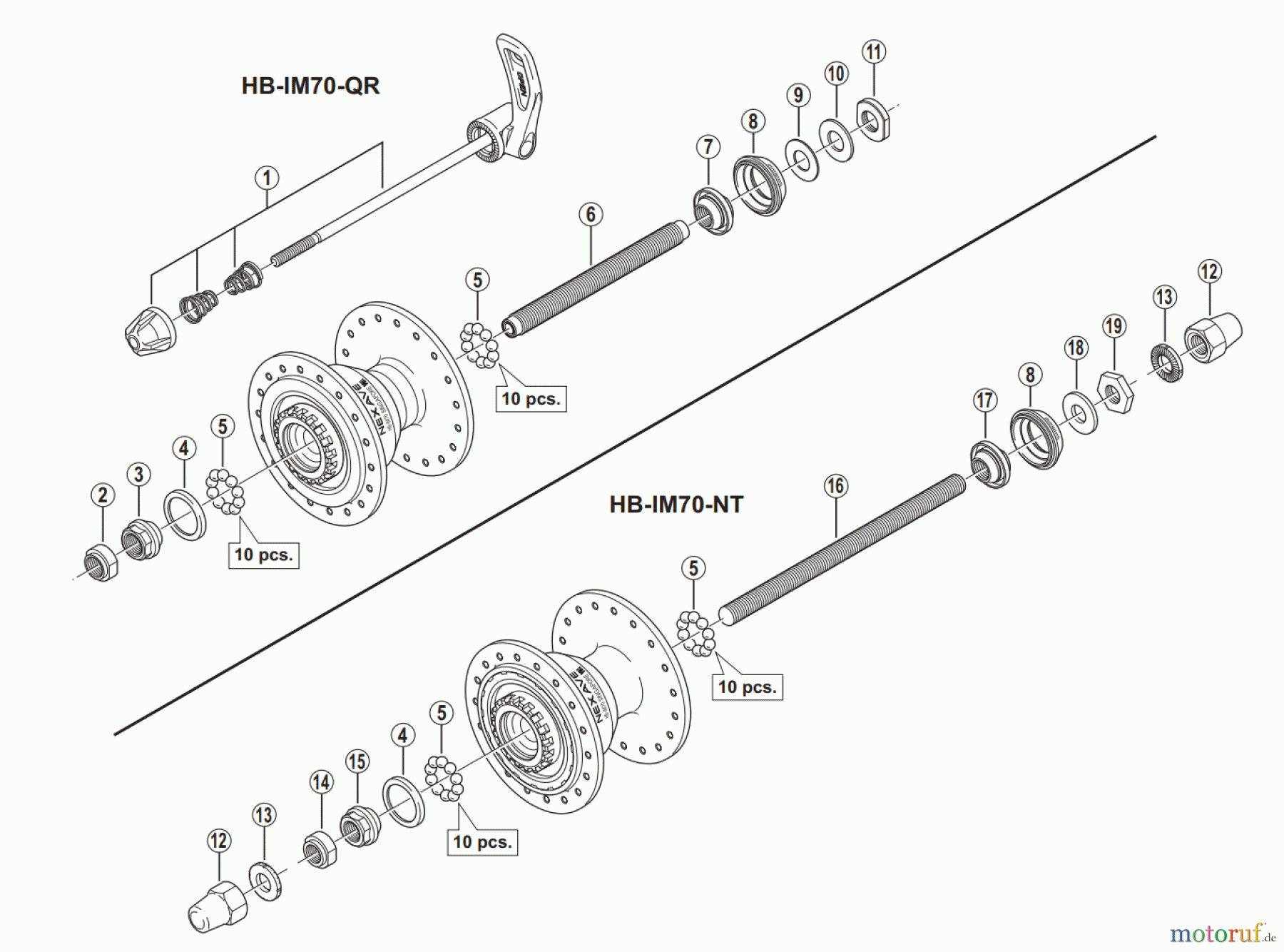  Shimano HB Hub - Vordere Nabe HB-IM70  NEXAVE Front Hub