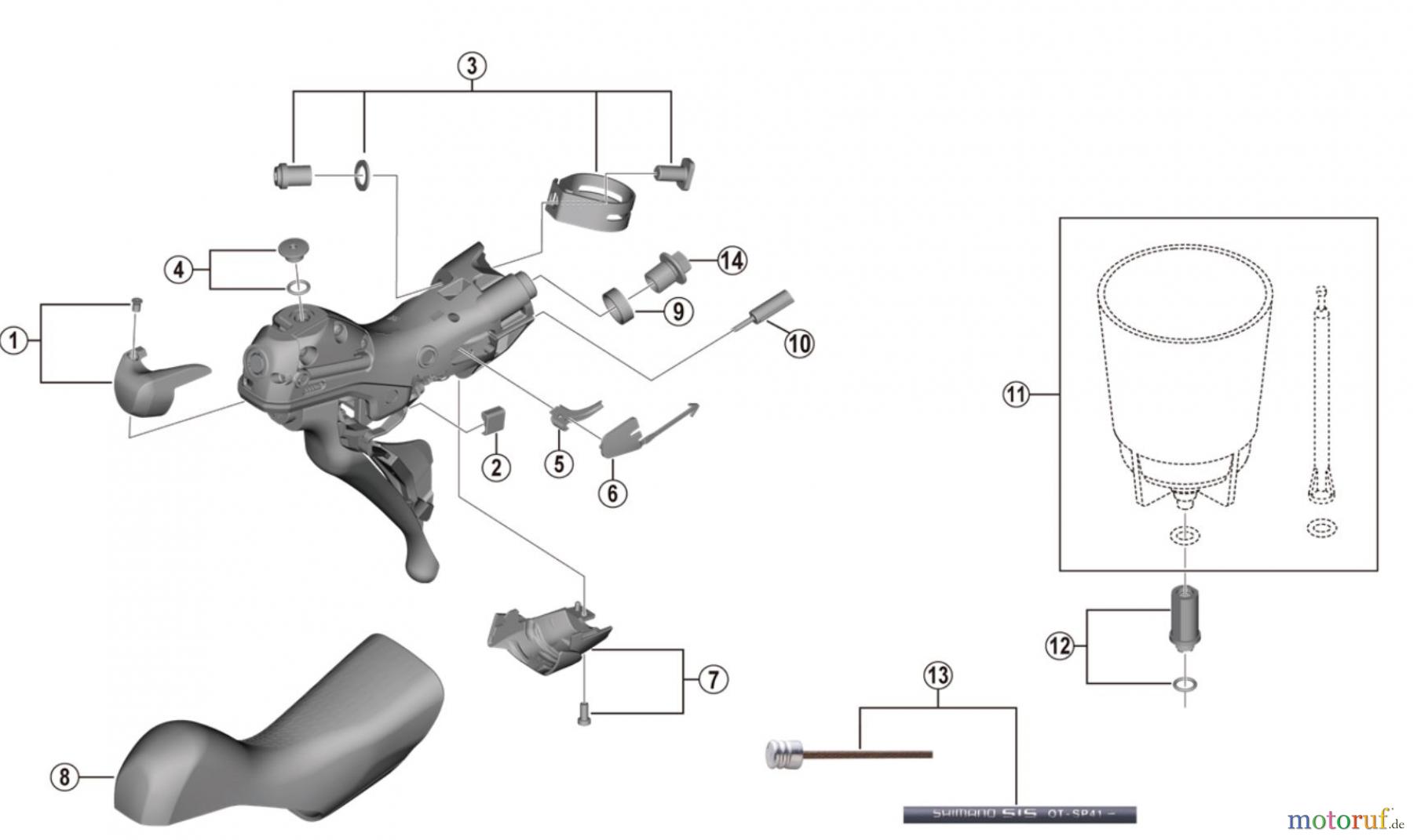 Shimano ST Rapidfire- Schaltbremshebel ST-R7020 SHIMANO 105 Dual Control Lever (For Disc Brake)