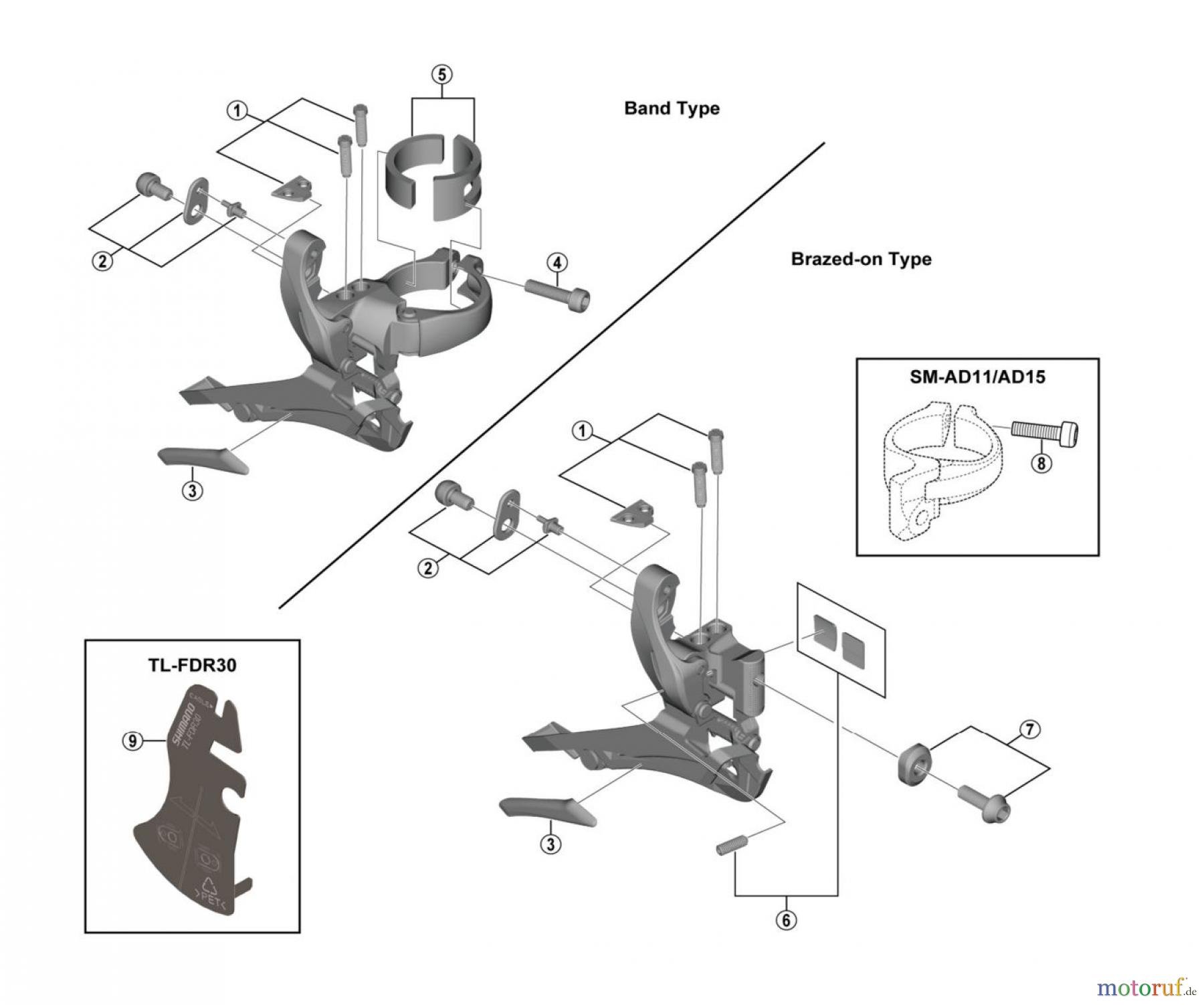 Shimano FD Front Derailleur - Umwerfer FD-R2000 CLARIS Front Derailleur (2x8-speed)