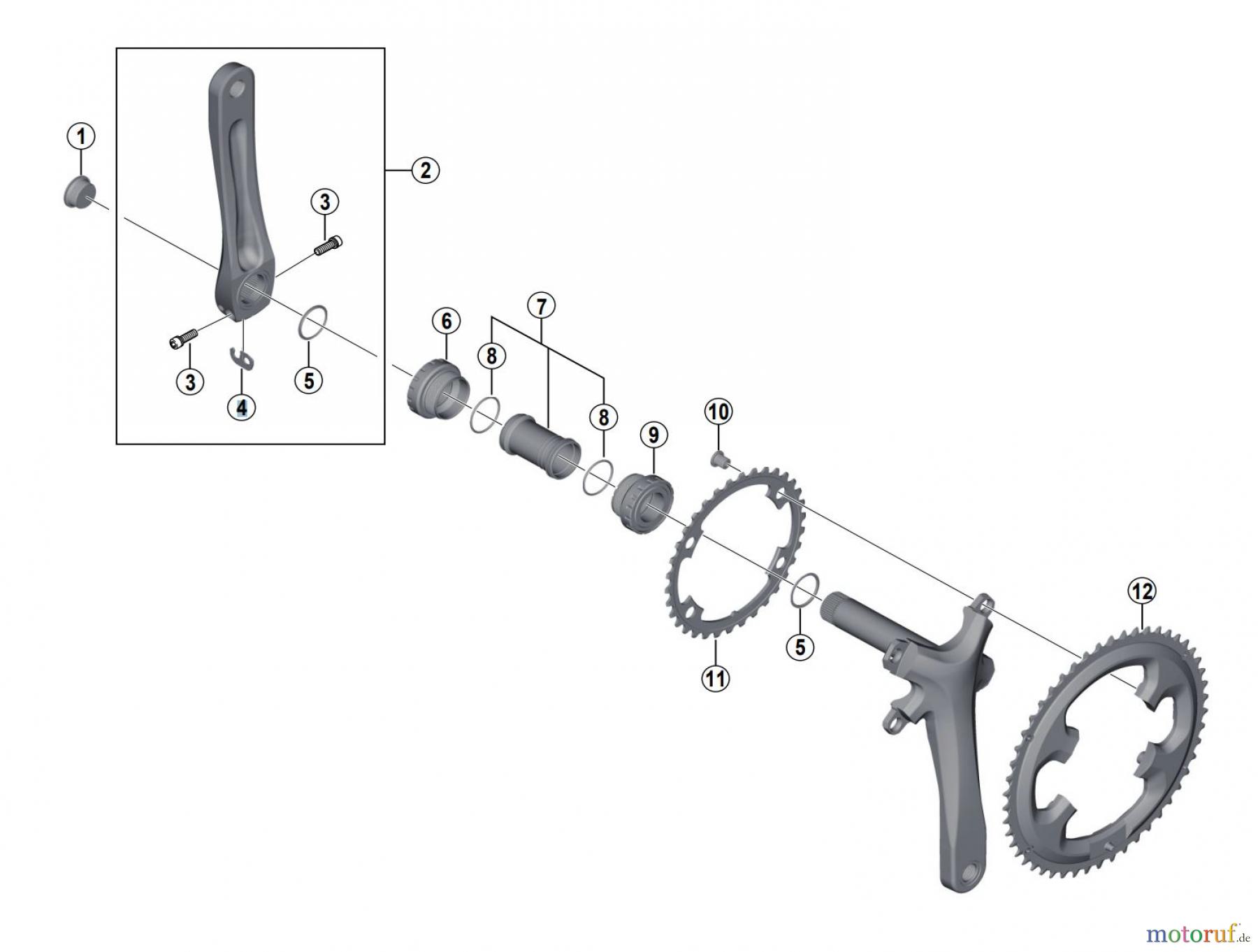 Shimano FC Front Chainwheel - Kurbelsatz, Vorderes Kettenblatt FC-4700 TIAGRA Crankset