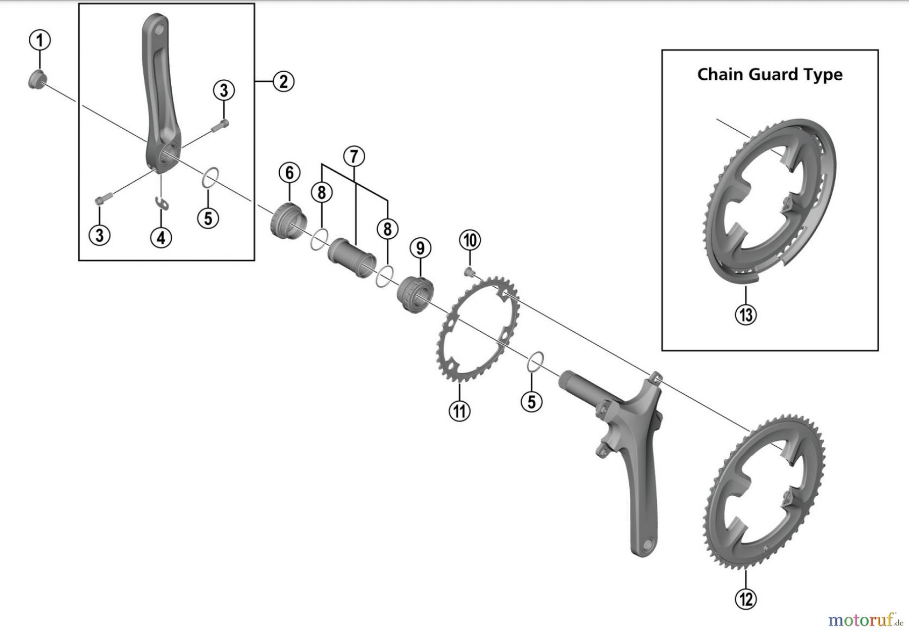 Shimano FC Front Chainwheel - Kurbelsatz, Vorderes Kettenblatt FC-R2000 CLARIS Crankset