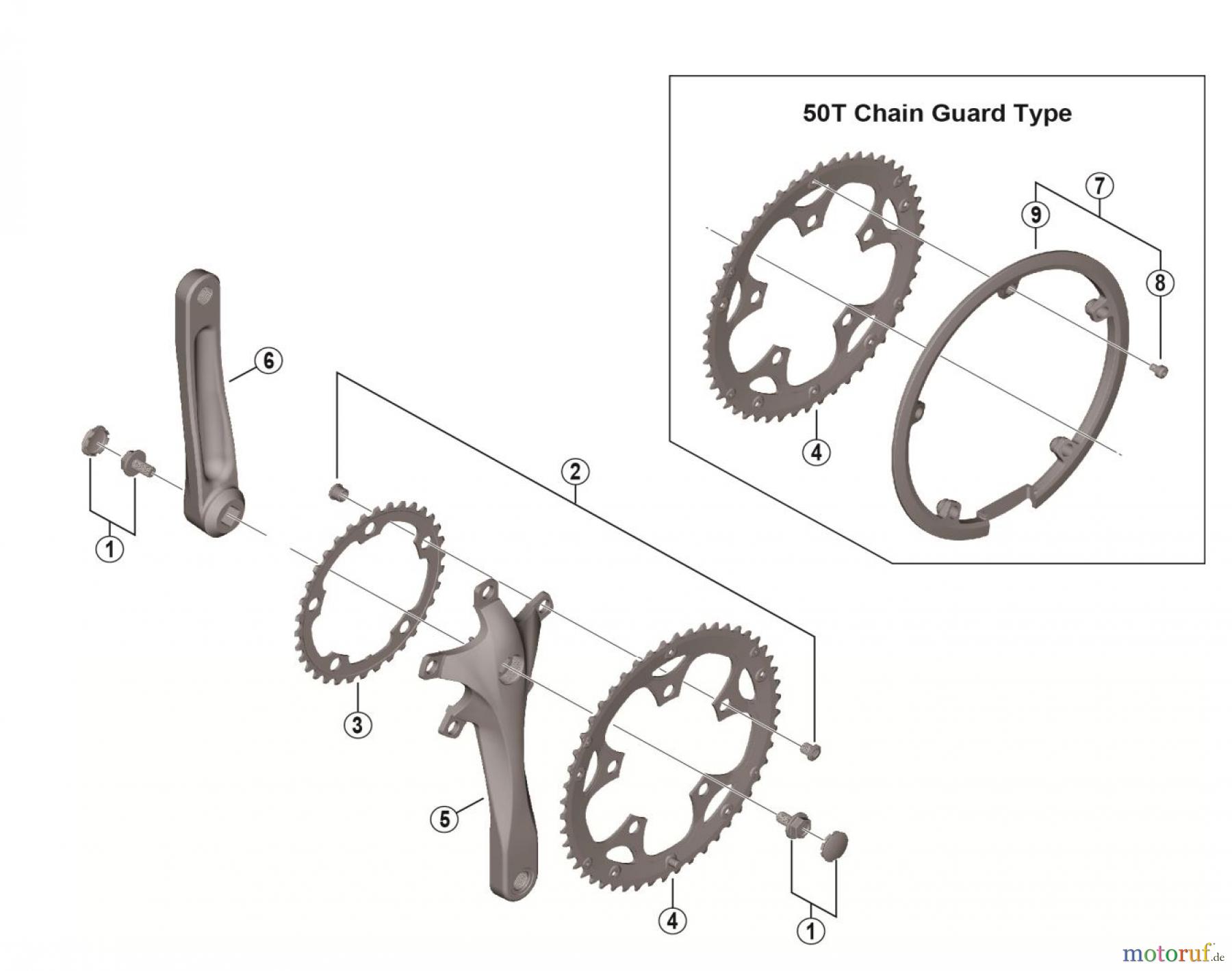 Shimano FC Front Chainwheel - Kurbelsatz, Vorderes Kettenblatt FC-RS200 Crankset