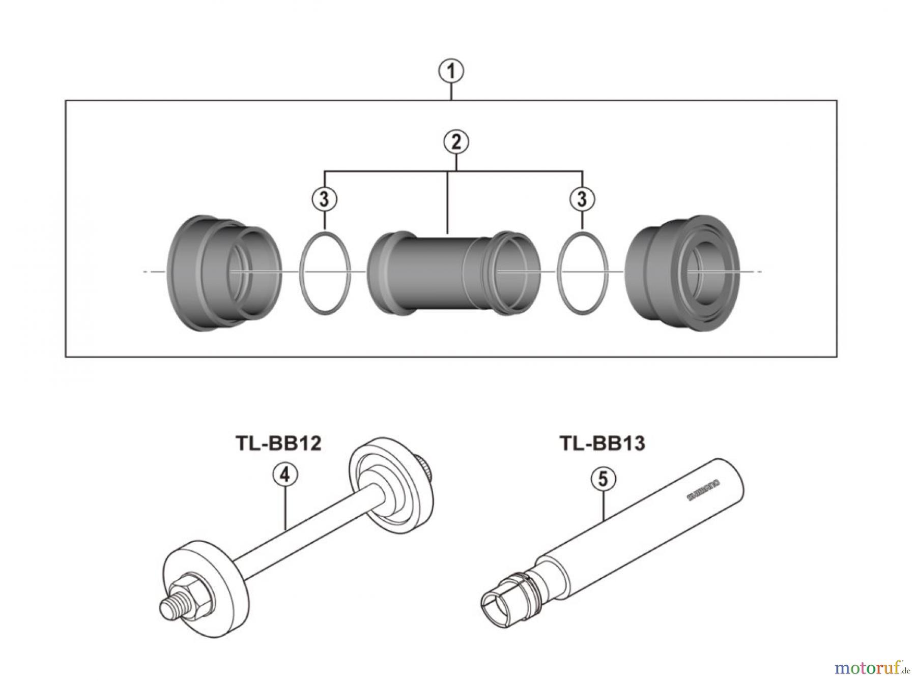 Shimano SM Smallparts - Kleinteile, RT, BT, BB, CD SM-BB92-41B Bottom Bracket for Press-Fit