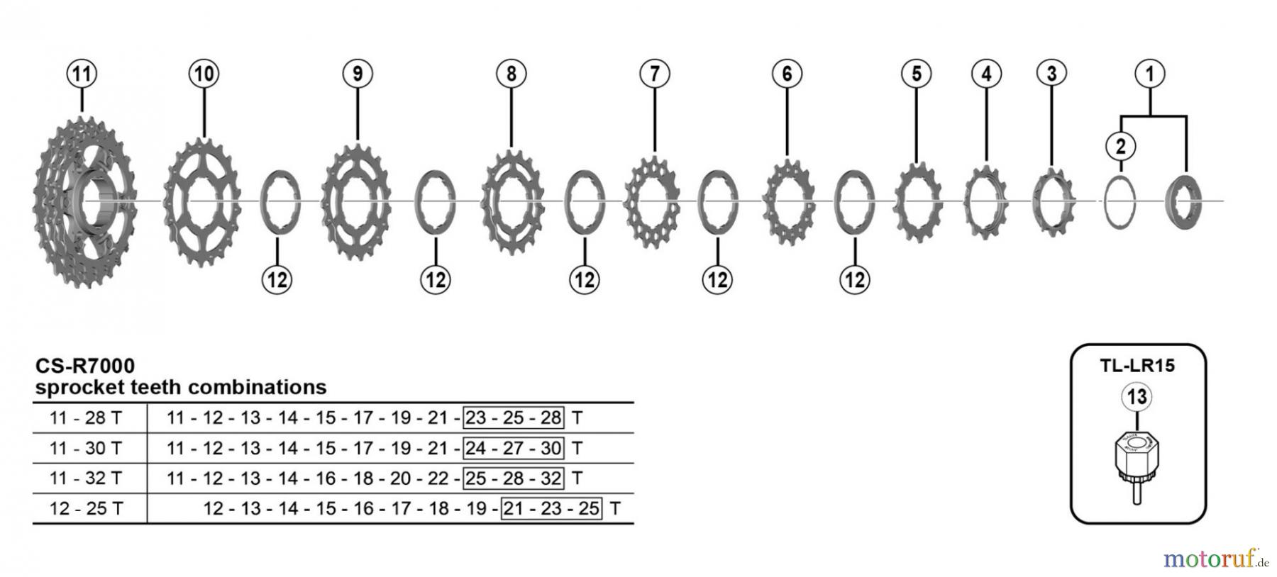Shimano CS Cassette / Zahnkranz CS-R7000 SHIMANO 105 Cassette Sprocket (11-speed)