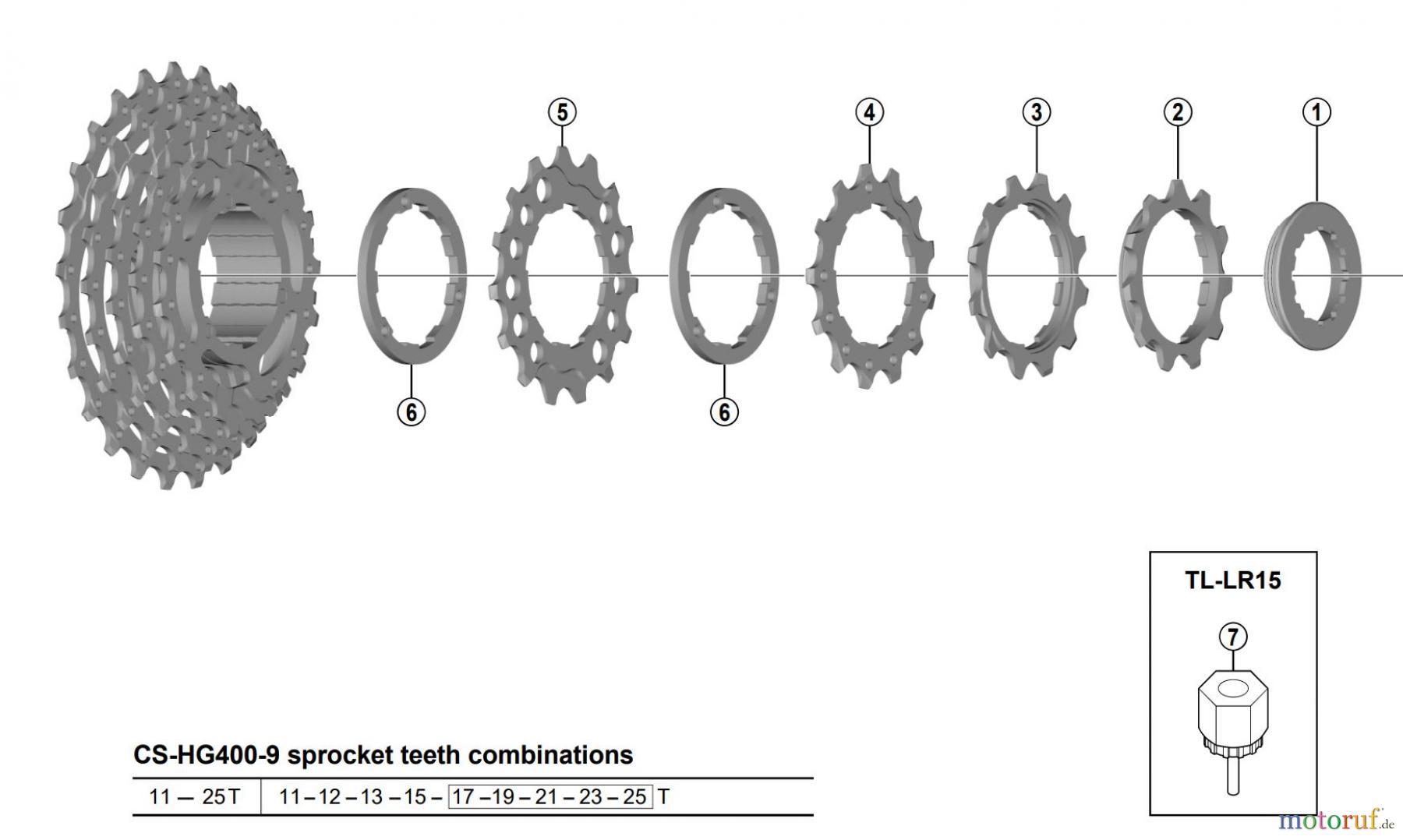 Shimano CS Cassette / Zahnkranz CS-HG400-9 (-3988)  Cassette Sprocket