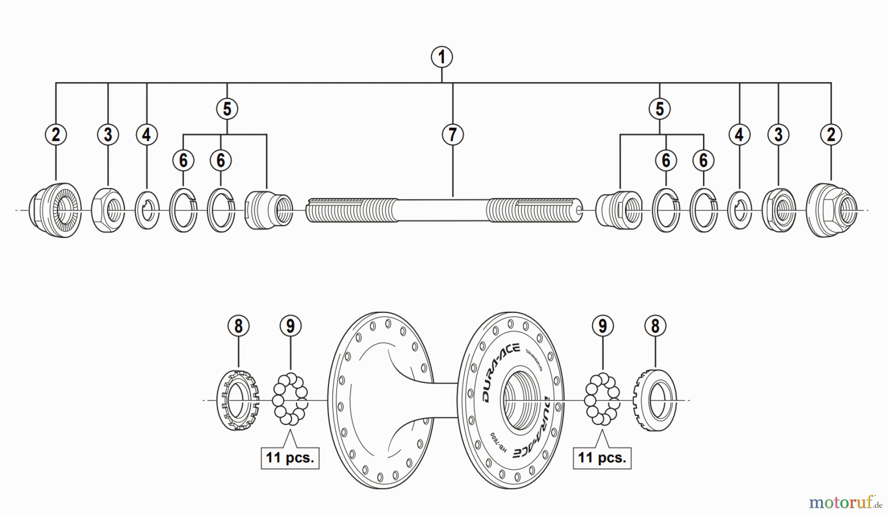 Shimano HB Hub - Vordere Nabe HB-7600-F DURA-ACE TRACK Front Hub