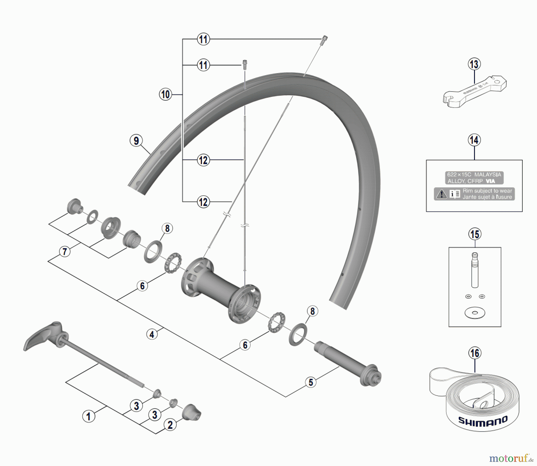 Shimano WH Wheels - Laufräder WH-R9100-C40-CL-F DURA-ACE Front Wheel